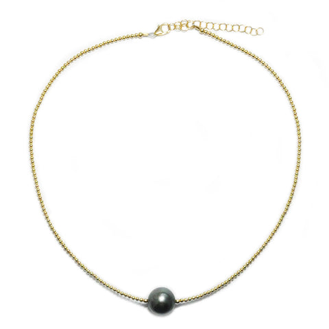 goldfill beads & tahitian pearl