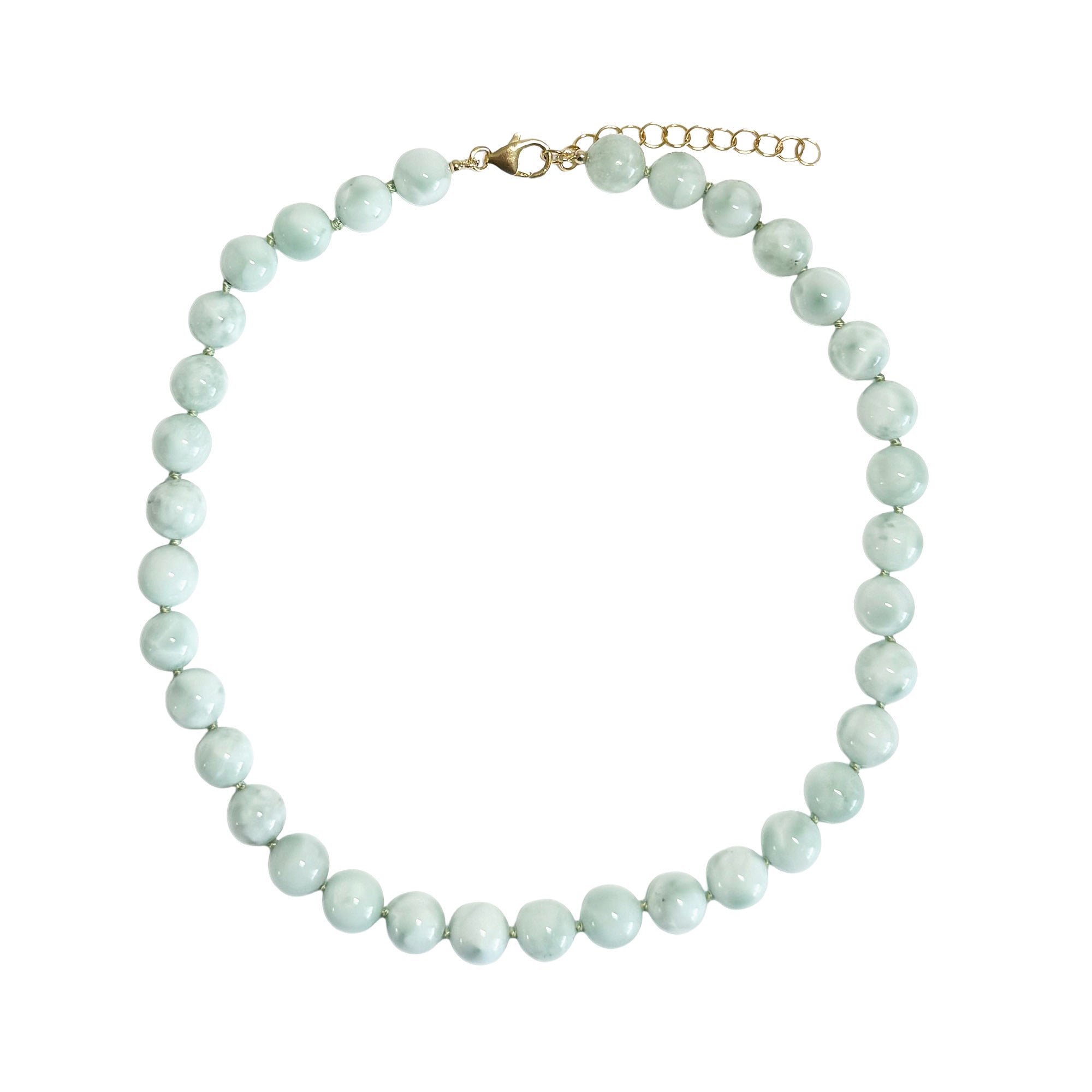 green angelite round beads