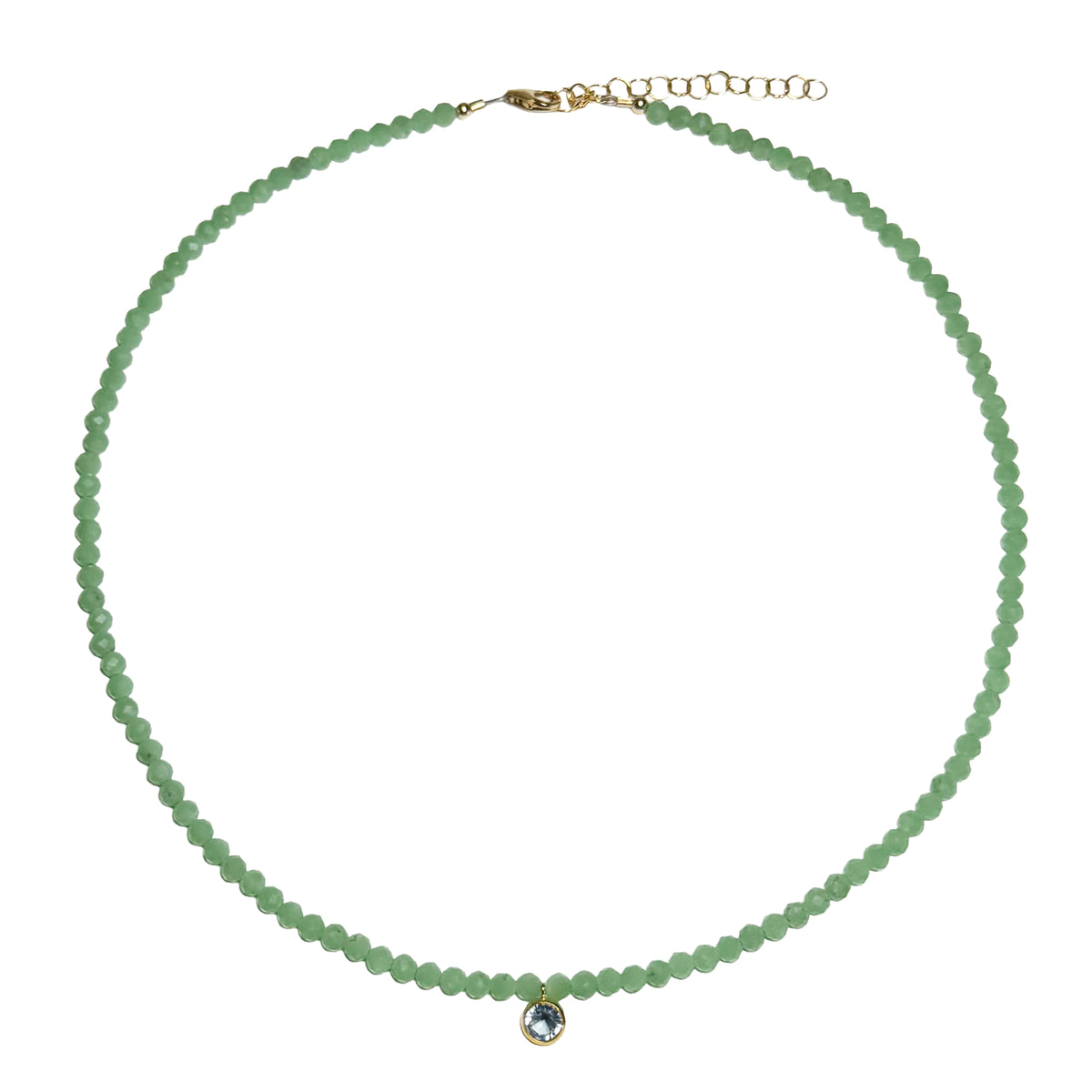 green moonstone & bezel aquamarine