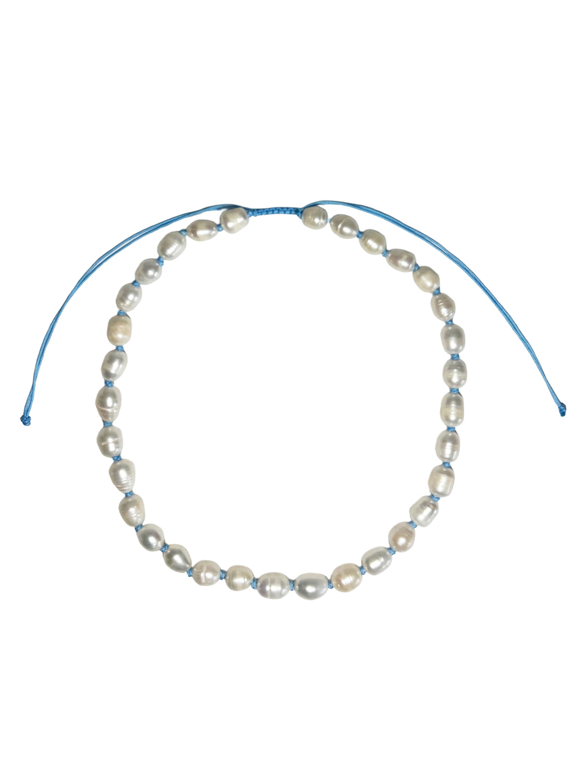 knotted oval pearl necklace