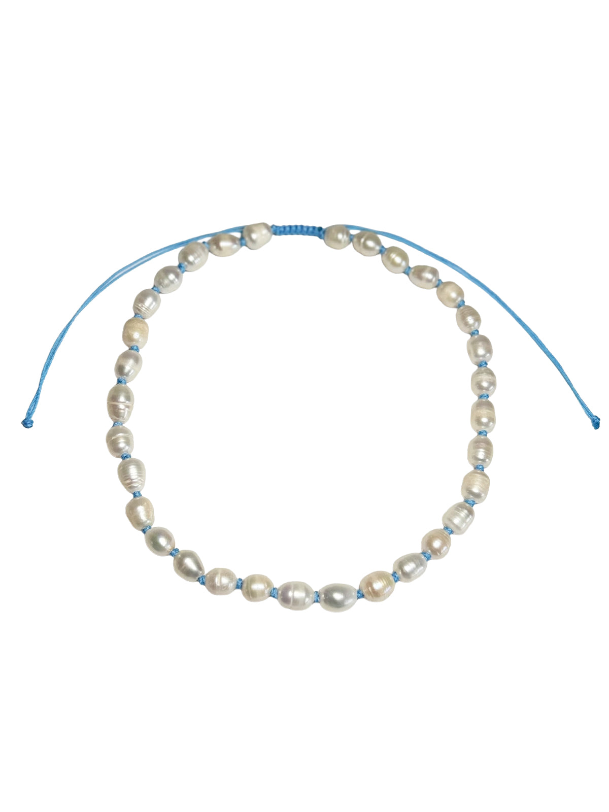 knotted oval pearl necklace