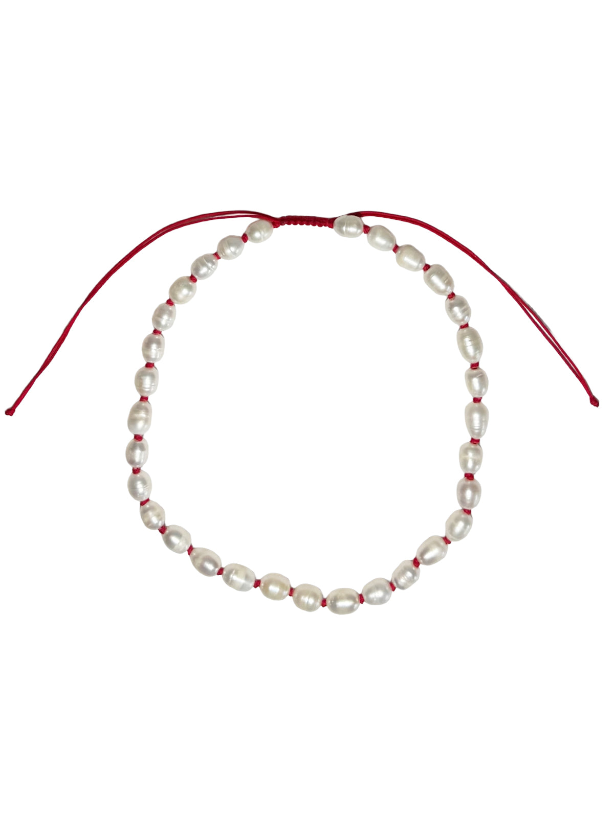 knotted oval pearl necklace