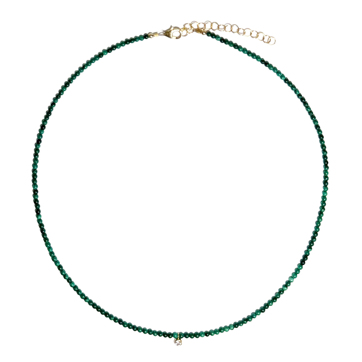 malachite & bezel cz drop