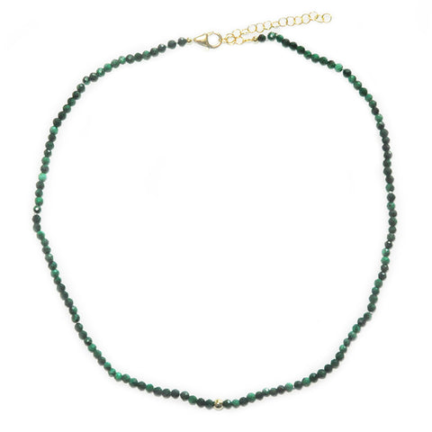 malachite& gf ball necklace