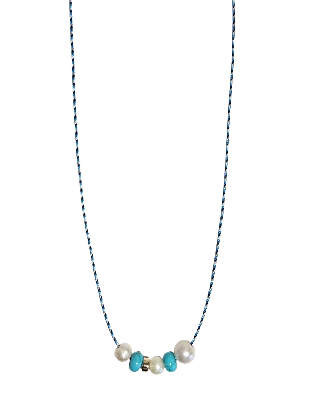 mini paracord, pearl & turquoise necklace
