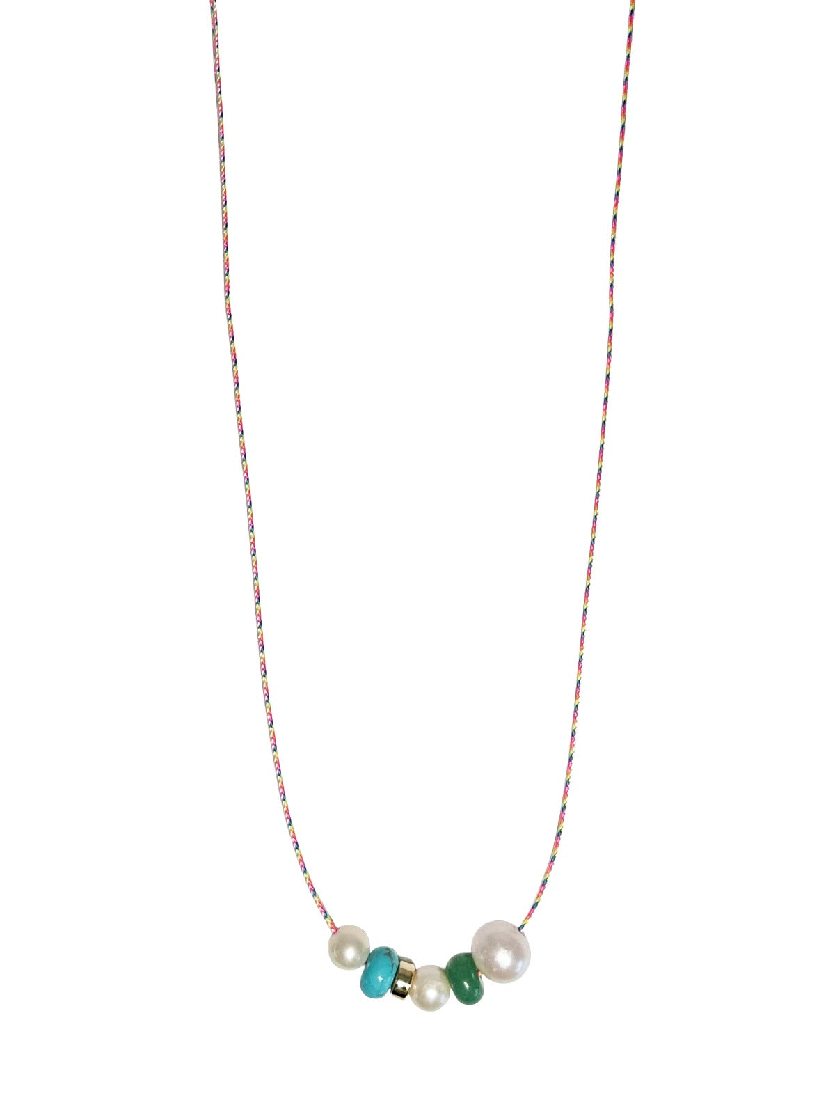 mini paracord, pearl & turquoise necklace