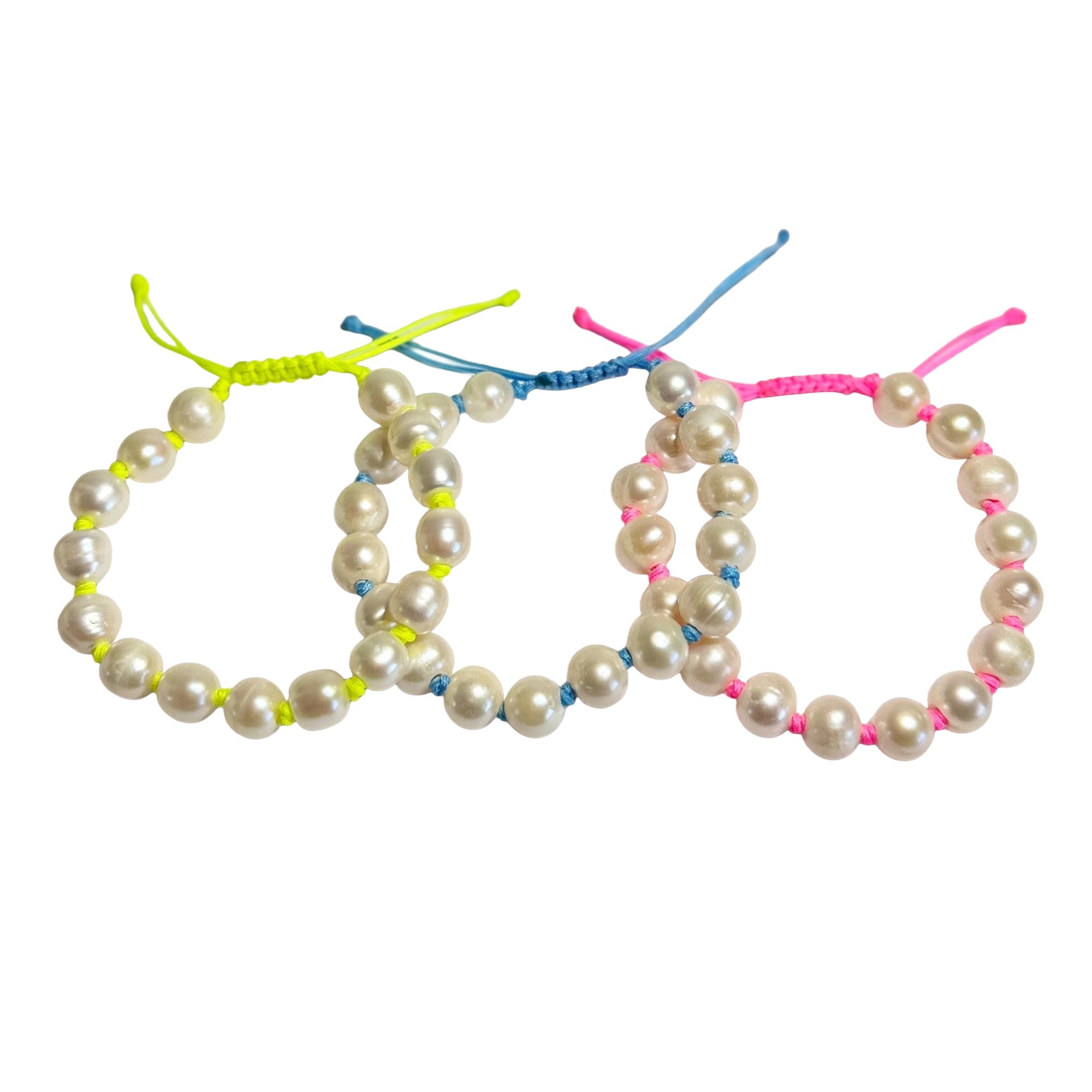 knotted nylon pearl bracelet - small