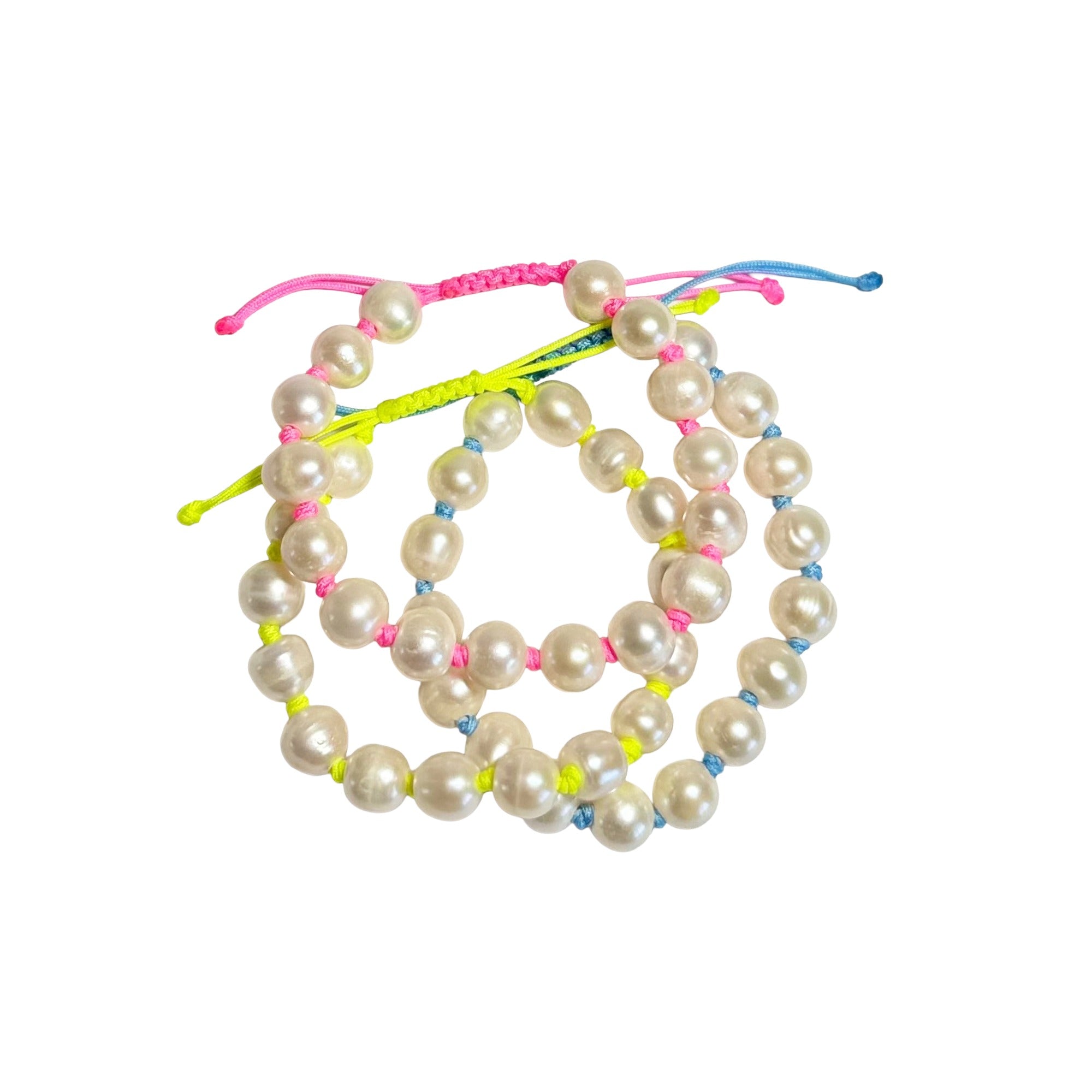 knotted nylon pearl bracelet - small