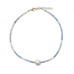Ombre Blue Opal & White Pearl