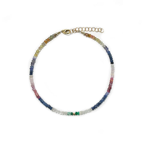 ombre rainbow sapphire anklet