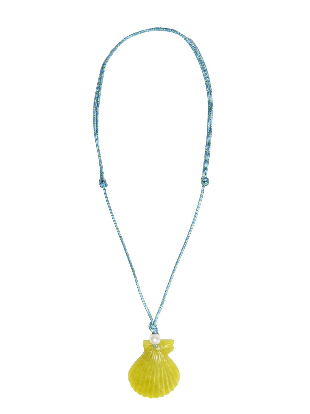 carved seashell & cord necklace