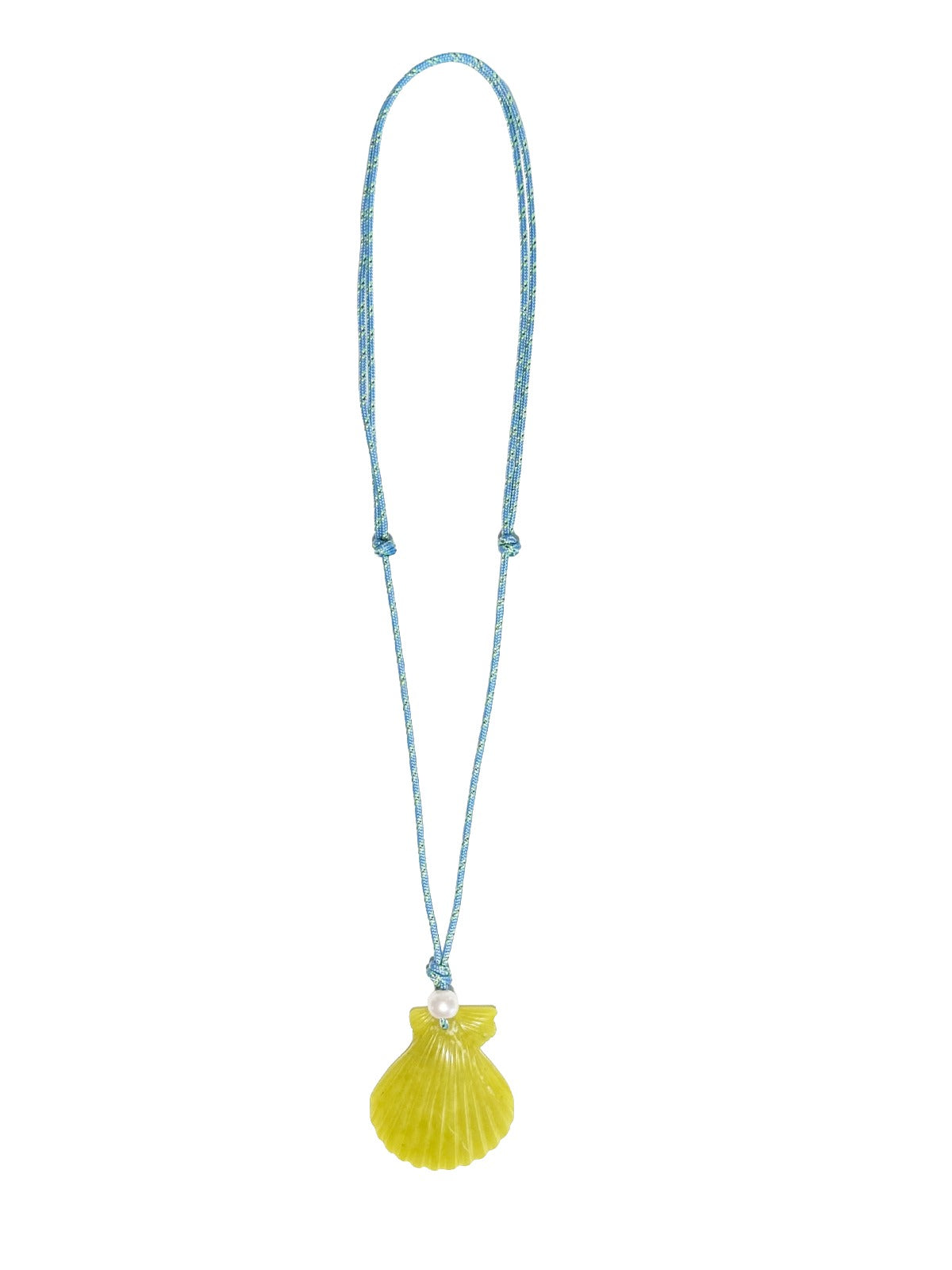 carved seashell & cord necklace