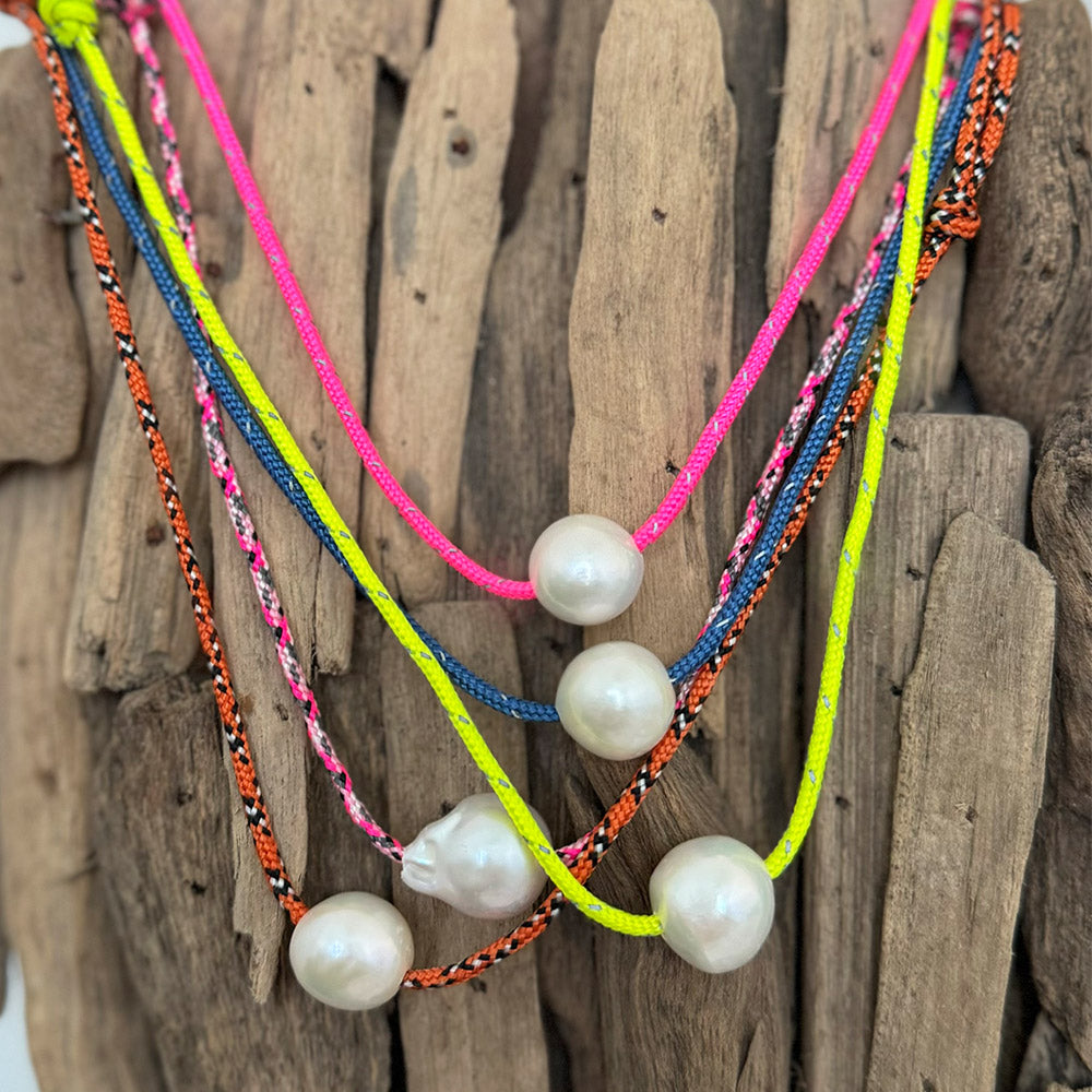 paracord pearl necklace
