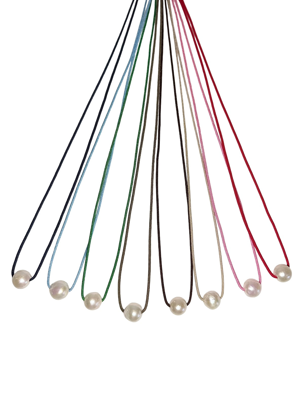 paracord pearl necklace - solid colors