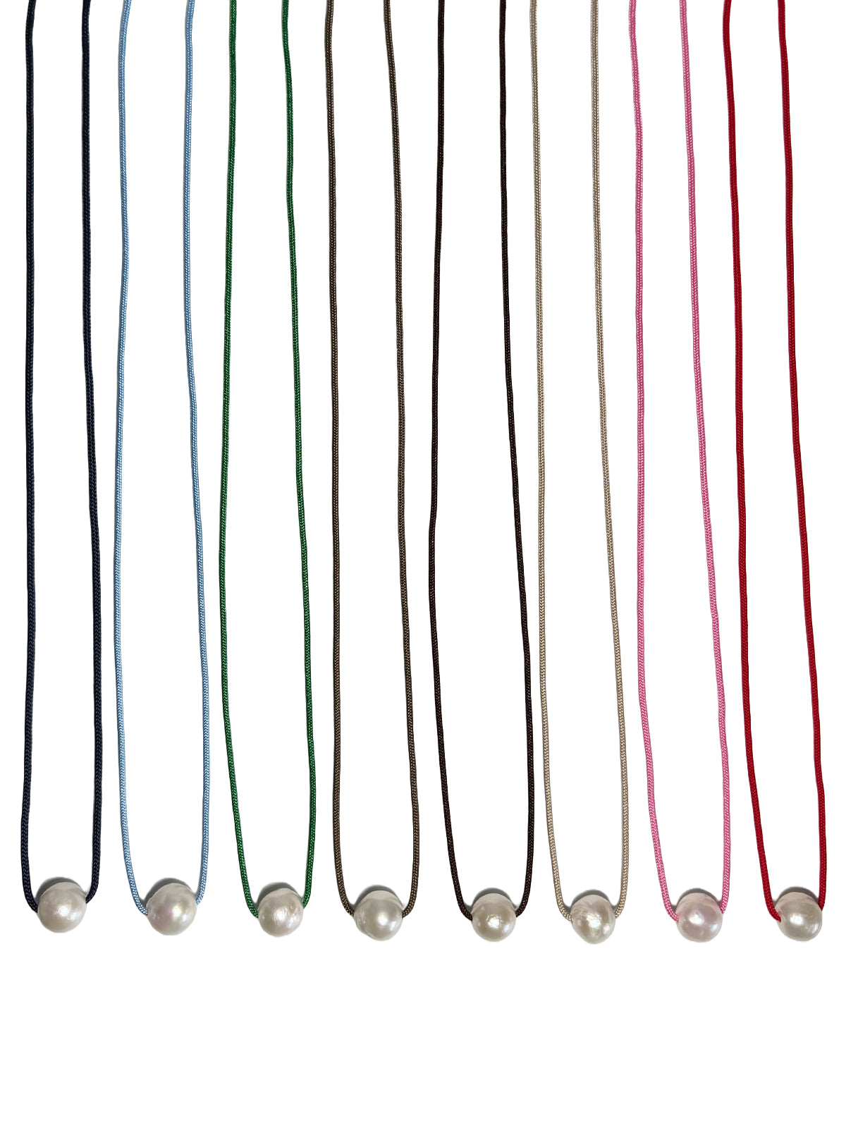 paracord pearl necklace - solid colors
