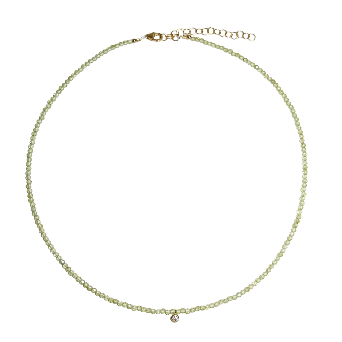 peridot & bezel cz drop