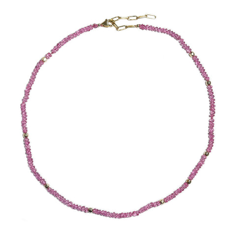 Pink Topaz & GF Nugget Beads