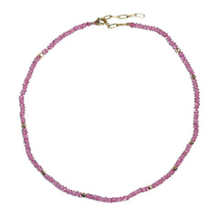 Pink Topaz & GF Nugget Beads