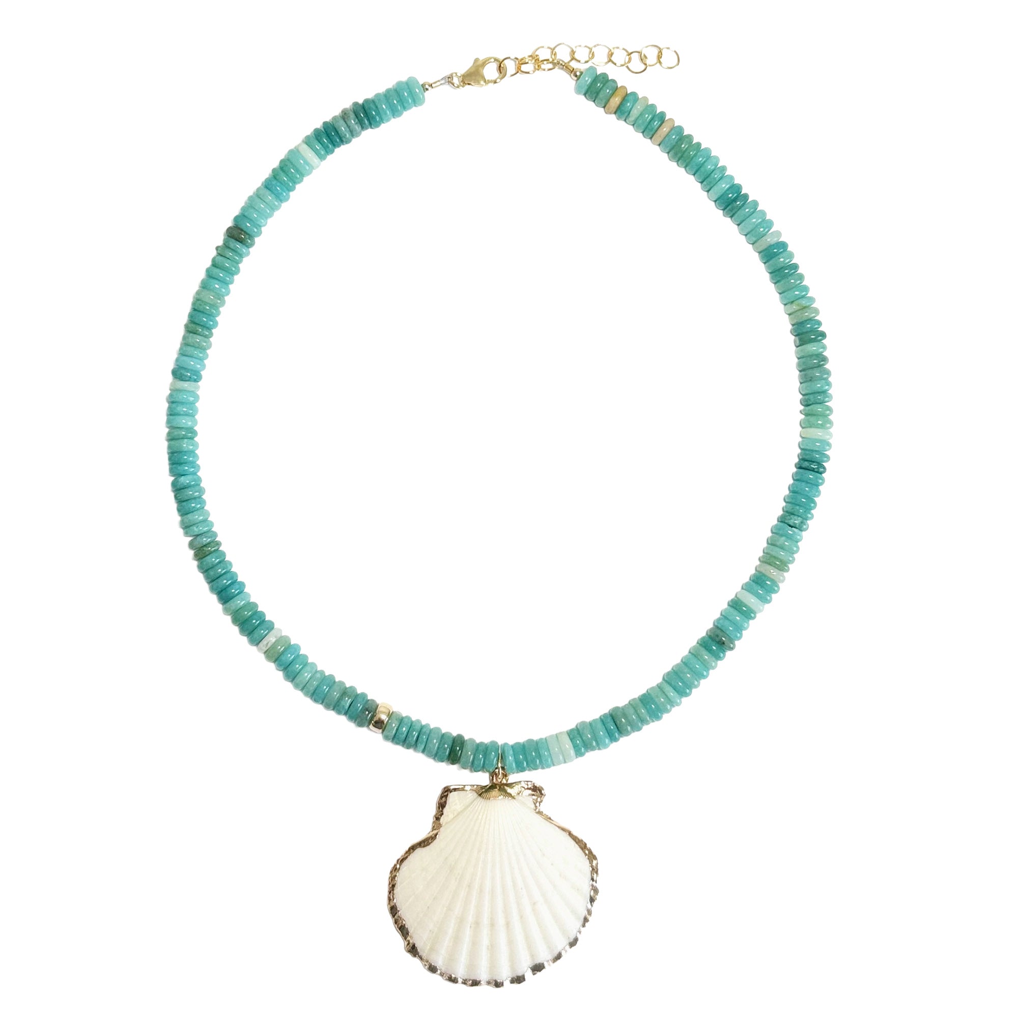 amazonite heishi & seashell