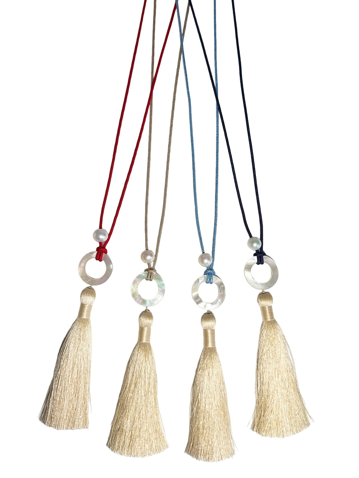 mother-of-pearl ring & silky tassel