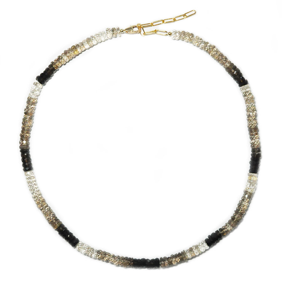 ombre smoky quartz heishi necklace
