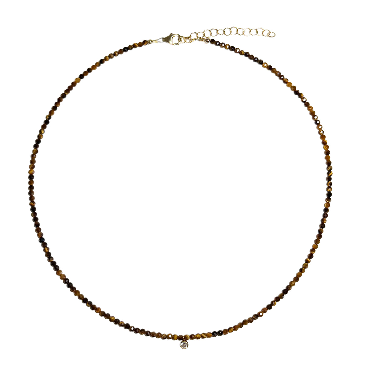 tiger's eye & bezel cz drop