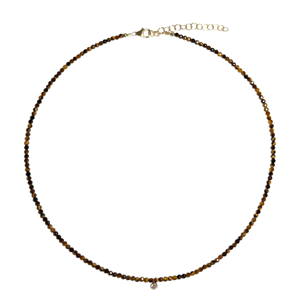 tiger's eye & bezel cz drop