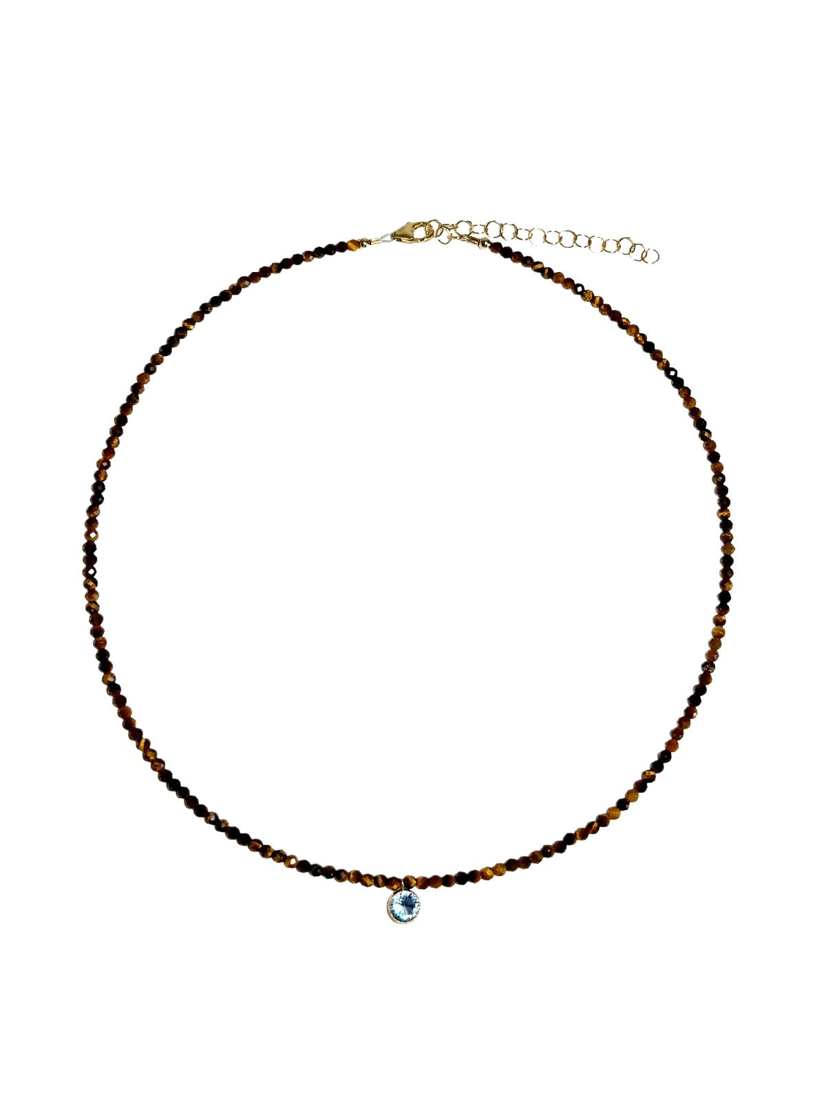 tiger's eye & bezel aqua