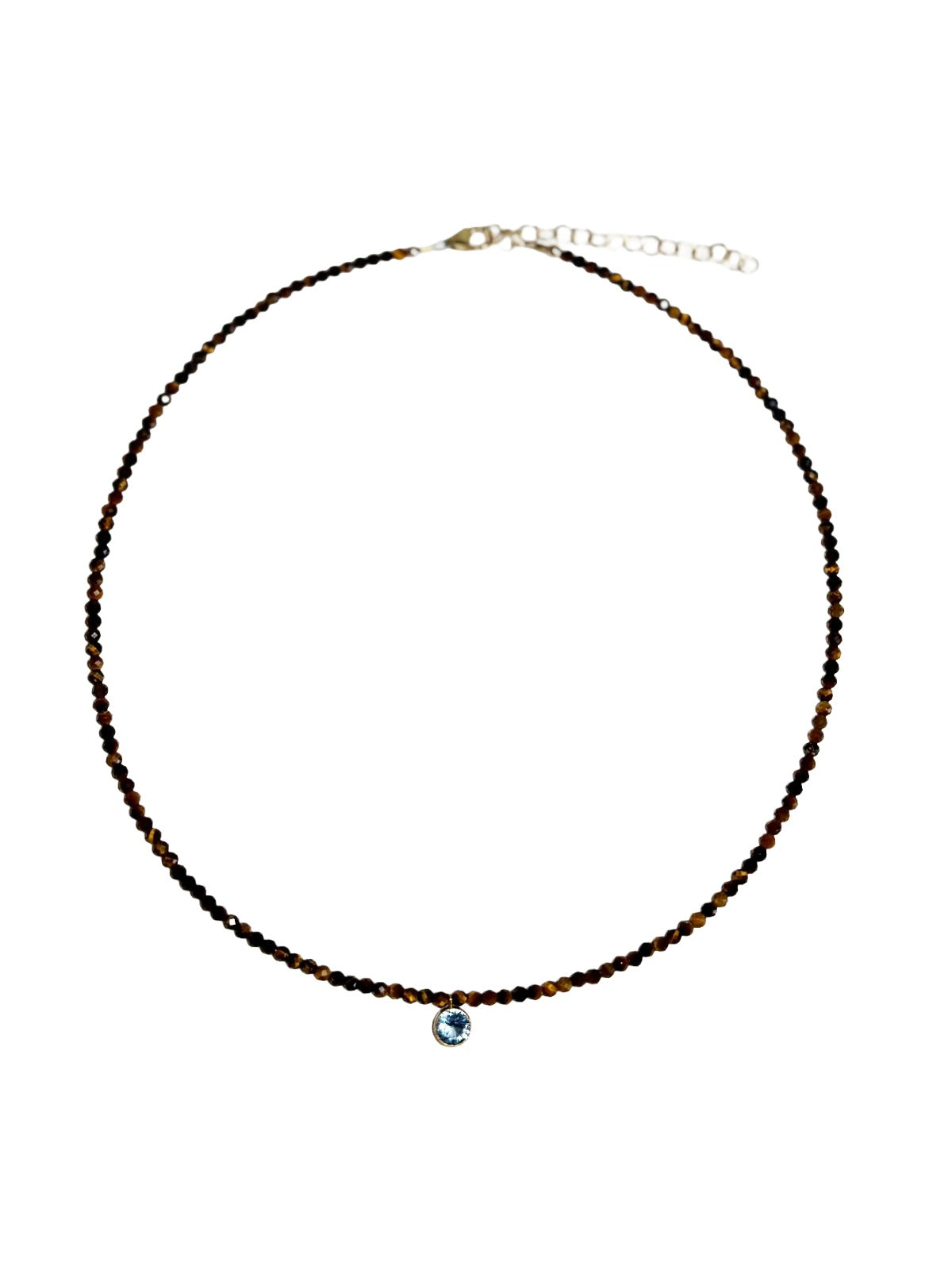 tiger's eye & bezel aqua