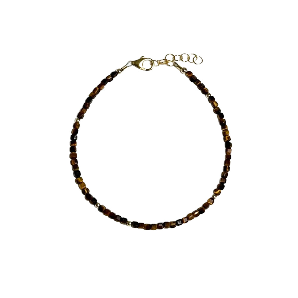 Tiger's Eye Cube Beads Bracelet
