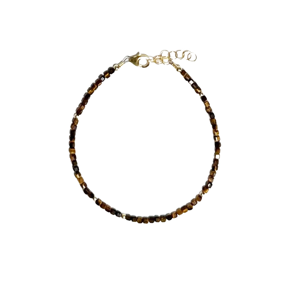 Tiger's Eye Cube Beads Bracelet