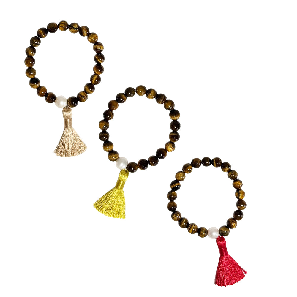 tiger's eye tassel bracelet