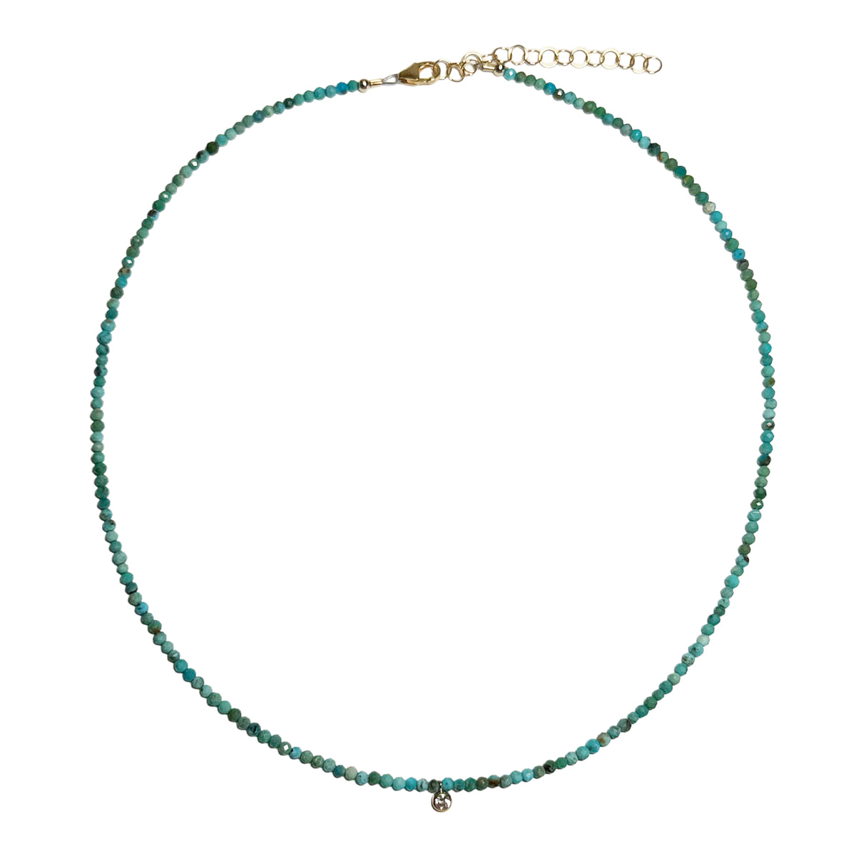 turquoise & bezel cz drop