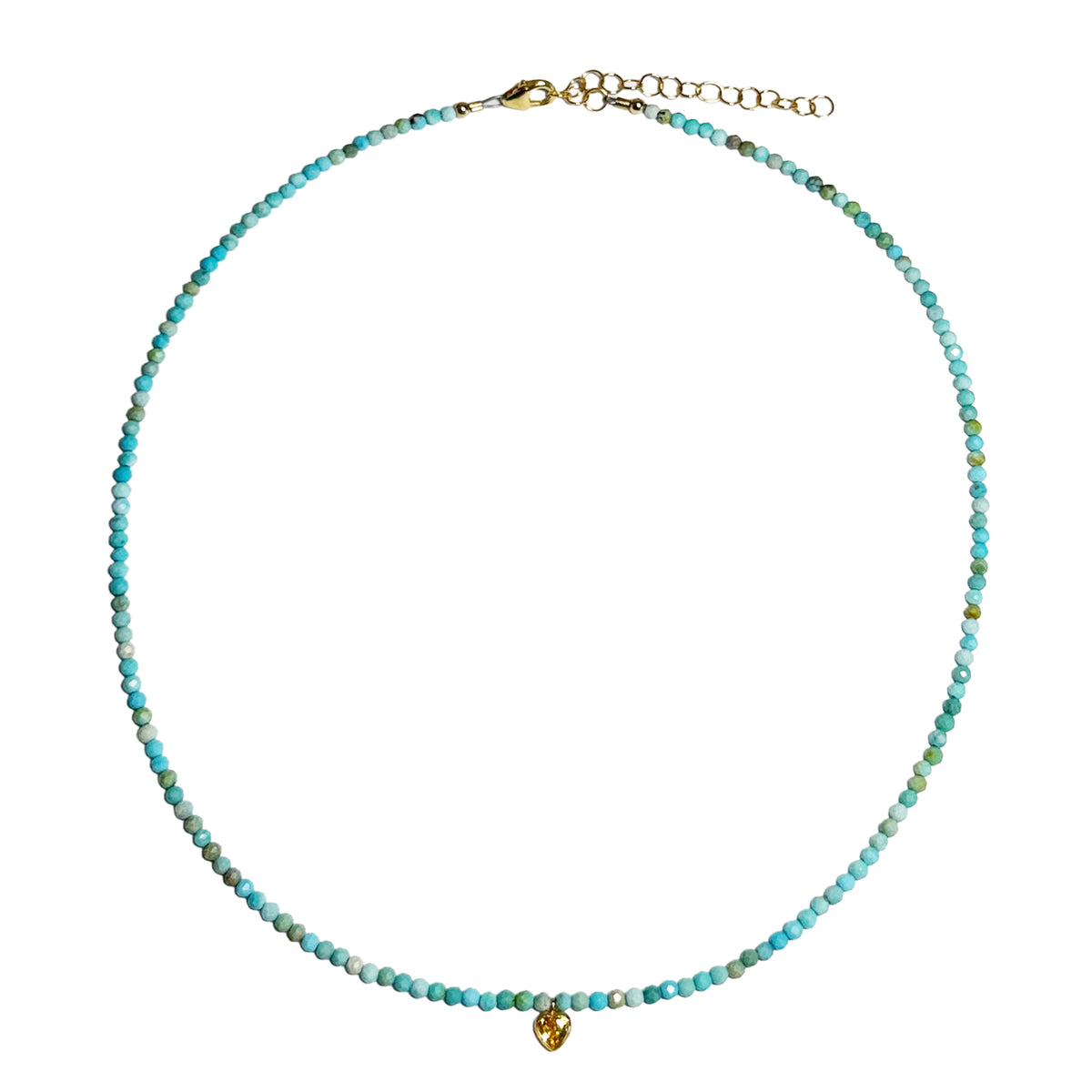 turquoise & bezel heart citrine
