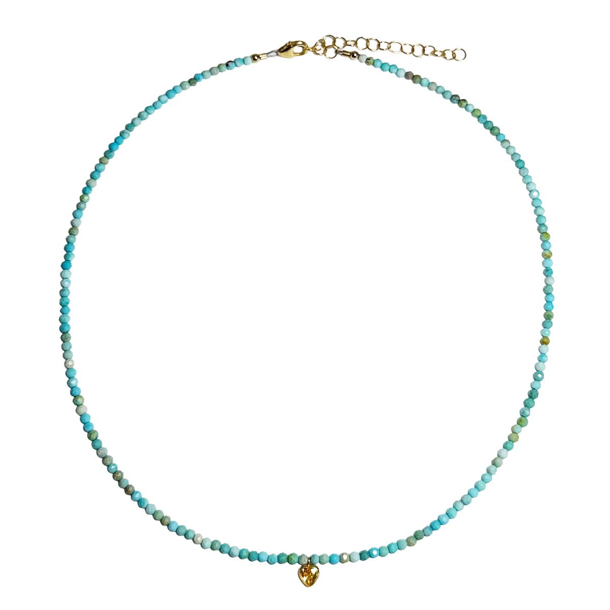 turquoise & bezel heart citrine
