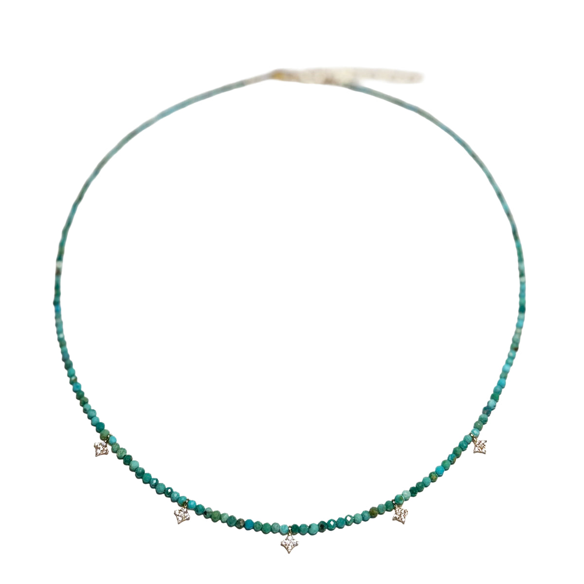 turquoise & pave diamond shape drops