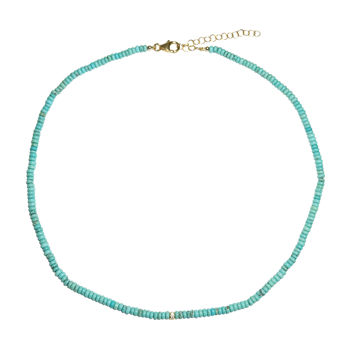 turquoise & pave rondelle