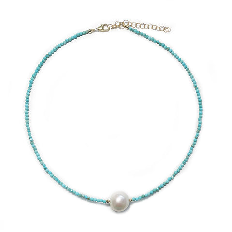 turquoise & white pearl