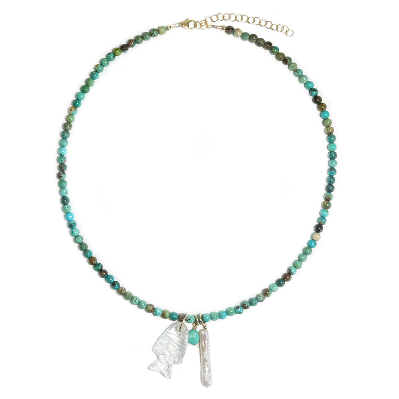turquoise charm necklace