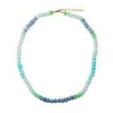 Ombre blue & green opal rondelles necklace