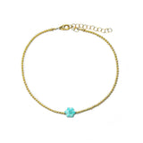 goldfill beads & carved turquoise flower
