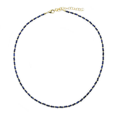 lapis & goldfill mixed pattern necklace