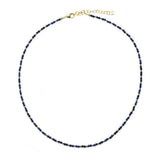 lapis & goldfill mixed pattern necklace
