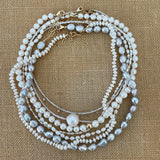 pearl & goldfill mixed pattern necklace