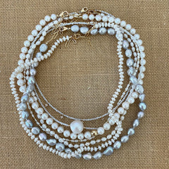 white pearls & goldfill bead