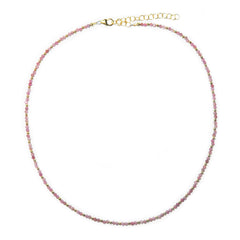 pink tourmaline & goldfill mixed pattern necklace