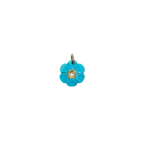14k Turquoise Flower Pendant