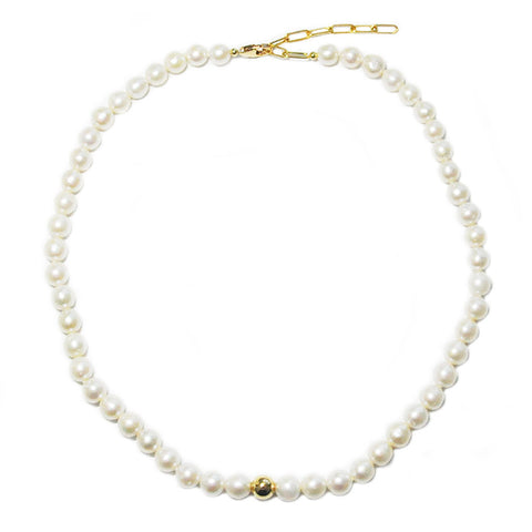 white pearls & goldfill bead