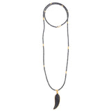 pyrite & bone feather