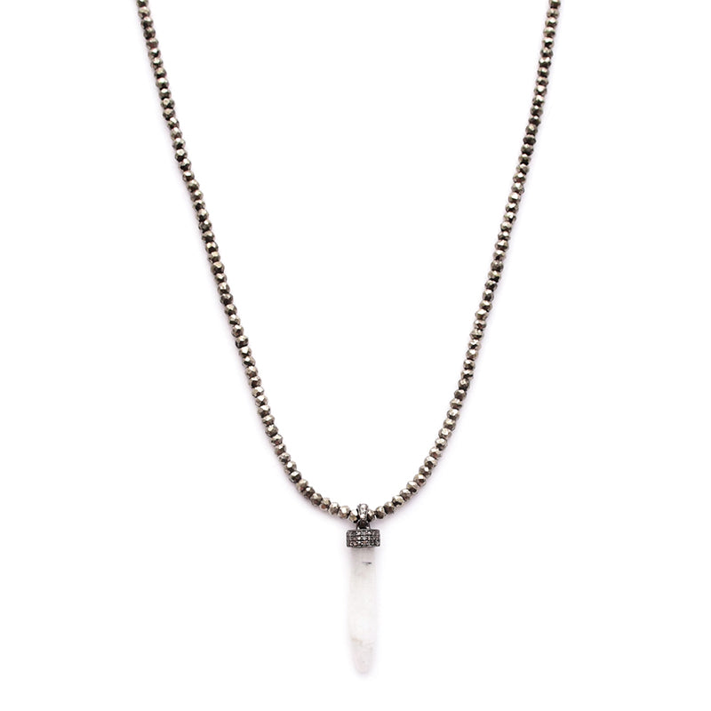 pyrite & diamond moonstone spike